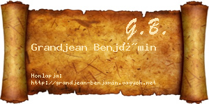 Grandjean Benjámin névjegykártya